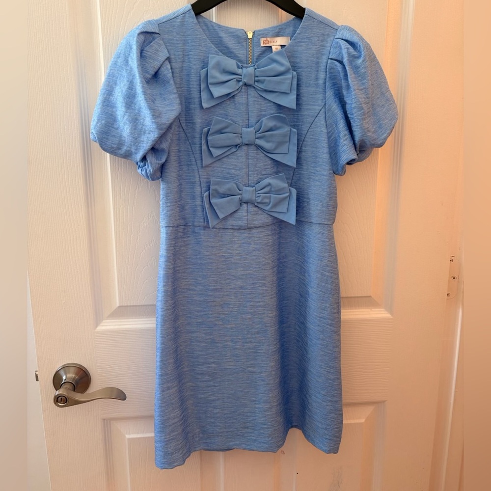 GB girls Social Big Girls Bow Front Bubble Sleeve Dress SIZE 10